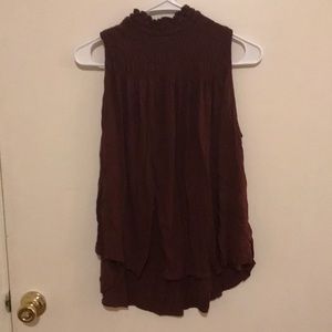 Target burgundy mock neck sleeveless top